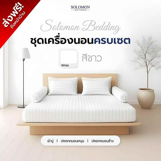 SOLOMON ชุดผ้าปูที่นอน สีขาว