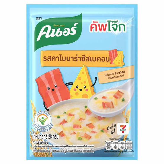 คนอร์คัพโจ๊กซอง รสคาโบนาร่าชีสเบคอน 28 กรัม (แพ็ก 4 ซอง)