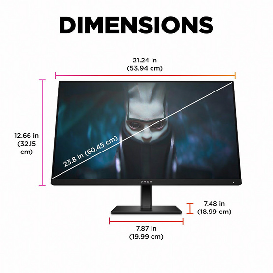 HP จอคอมพิวเตอร์เกม 23.8 นิ้ว OMEN 24 FHD 165Hz