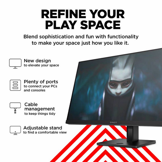 HP จอคอมพิวเตอร์เกม 23.8 นิ้ว OMEN 24 FHD 165Hz