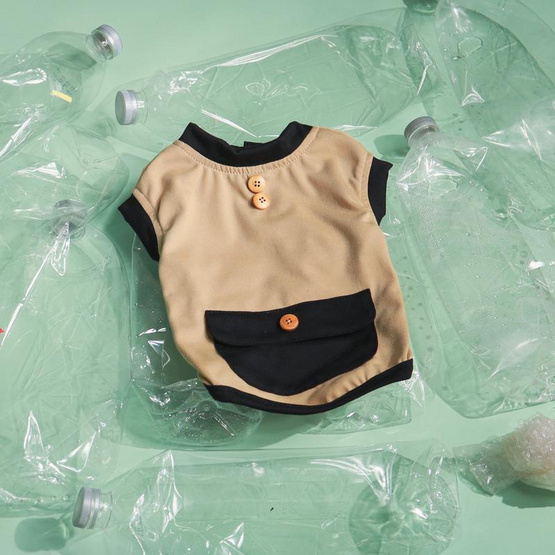 Clawset เสื้อกล้ามสัตว์เลี้ยง ชุดรักษ์โลก เบจ