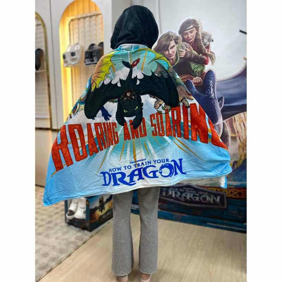 ผ้าห่มเขี้ยวกุด DRAGON สีฟ้า ผ้าห่มเขี้ยวกุด DRAGON สีฟ้า