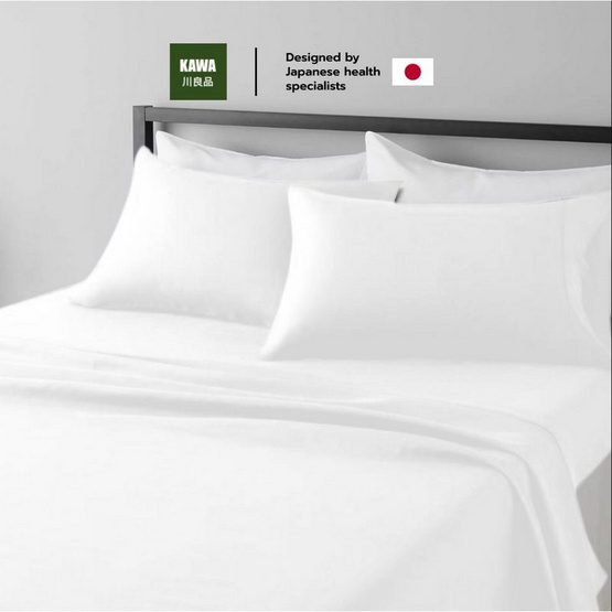 Kawa ชุดผ้าปูที่นอนเย็น รุ่น Silent สีขาว Kawa ชุดผ้าปูที่นอนเย็น รุ่น Silent สีขาว