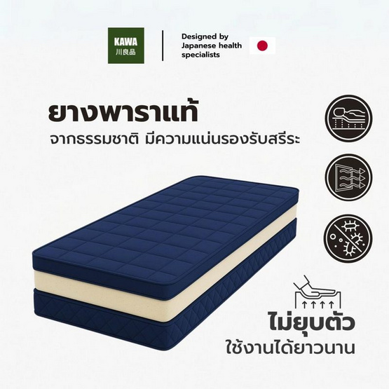 Thames ที่นอนปิคนิคยางพาราอัด รุ่น Amory หนา 3 นิ้ว สีกรม Thames ที่นอนปิคนิคยางพาราอัด รุ่น Amory หนา 3 นิ้ว สีกรม