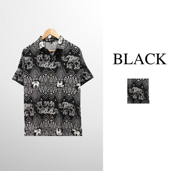 THE ROOM'S - เดอะรูม เสื้อช้าง ลายมงกุฏ สีดำ