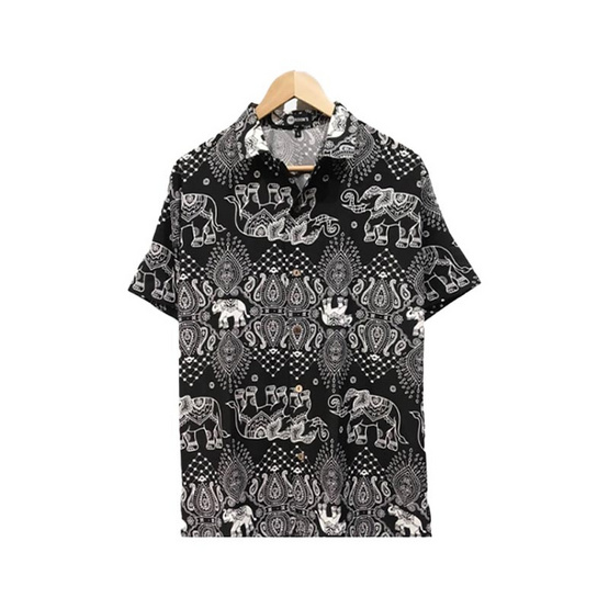 THE ROOM'S - เดอะรูม เสื้อช้าง ลายมงกุฏ สีดำ