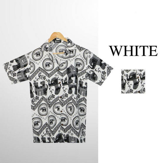 THE ROOM'S - เดอะรูม เสื้อช้าง ลายหยัก สีขาว