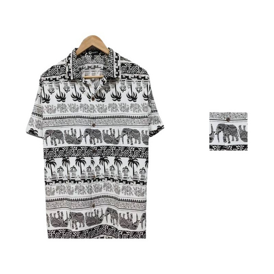 THE ROOM'S - เดอะรูม เสื้อช้าง ลายมะพร้าว สีขาว THE ROOM'S - เดอะรูม เสื้อช้าง ลายมะพร้าว สีขาว