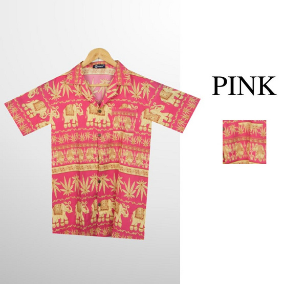 THE ROOM'S - เดอะรูม เสื้อช้าง ลายกาชัน สีชมพู