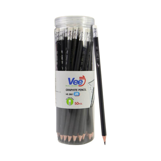 Vee ดินสอไม้ 2B รุ่น 2B01 (กล่อง 50 แท่ง) Vee ดินสอไม้ 2B รุ่น 2B01 (กล่อง 50 แท่ง)
