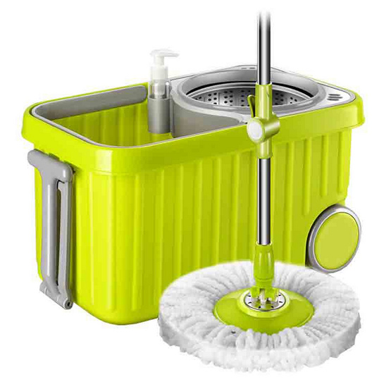 ALLSKING ชุดถังปั่น Spin Mop ทรงเหลี่ยมพร้อมผ้า 1 ผืน สีเขียว ALLSKING ชุดถังปั่น Spin Mop ทรงเหลี่ยมพร้อมผ้า 1 ผืน สีเขียว