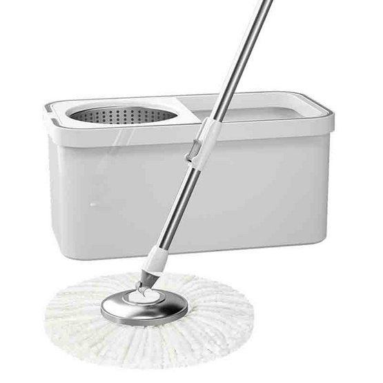 ALLSKING ชุดถังปั่น Spin Mop ทรงเหลี่ยมพร้อมผ้า 1 ผืน สีขาว ALLSKING ชุดถังปั่น Spin Mop ทรงเหลี่ยมพร้อมผ้า 1 ผืน สีขาว