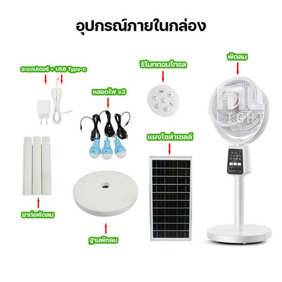 พัดลมโซล่าเซลล์ รุ่น DP-7641