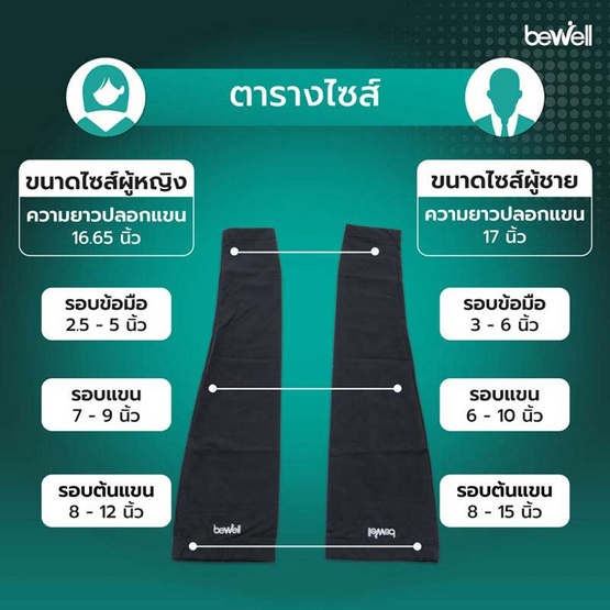 Bewell Cooling Arm Gen2 ปลอกแขนกันแดด กันยูวี Bewell Cooling Arm Gen2 ปลอกแขนกันแดด กันยูวี