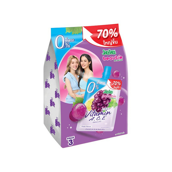 เจเล่บิวตี้ 0% น้ำตาล วิตามิน A, C, E 240 กรัม (แพ็ก 3 ชิ้น)
