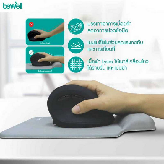 Bewell แผ่นรองเมาส์เพื่อสุขภาพ OF003