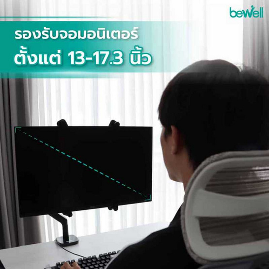 Bewell อะแดปเตอร์ต่อแขนจับจอสำหรับจอที่ไม่มีรู Vesa EA15