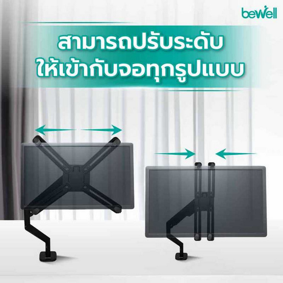 Bewell อะแดปเตอร์ต่อแขนจับจอสำหรับจอที่ไม่มีรู Vesa EA15