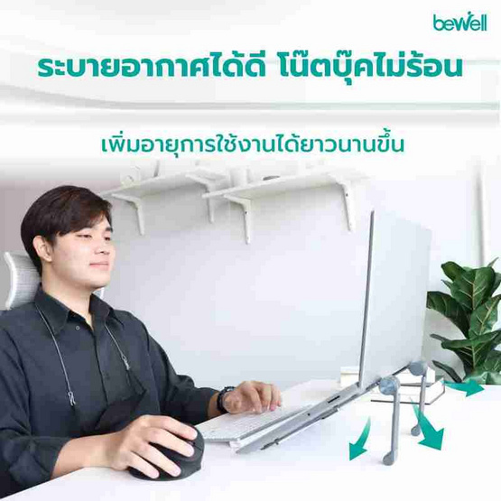 Bewell ที่วางโน๊ตบุ๊คเพื่อสุขภาพ Gen 2 รุ่น OF011 Bewell ที่วางโน๊ตบุ๊คเพื่อสุขภาพ Gen 2 รุ่น OF011