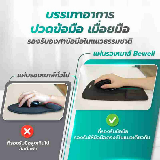 Bewell แผ่นรองเมาส์เพื่อสุขภาพ Plus รุ่น OF013 Bewell แผ่นรองเมาส์เพื่อสุขภาพ Plus รุ่น OF013