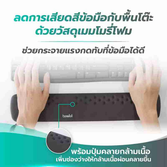 Bewell ที่รองข้อมือเพื่อสุขภาพ Plus Full Size รุ่น OF015 Bewell ที่รองข้อมือเพื่อสุขภาพ Plus Full Size รุ่น OF015