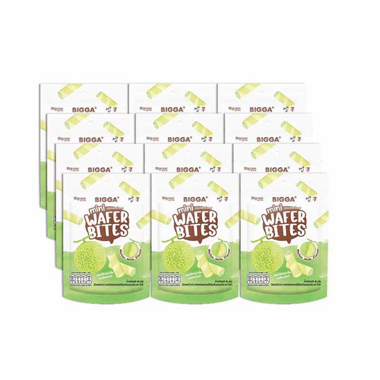 บิ๊กก้า มินิเวเฟอร์สอดไส้ครีมกลิ่นเมล่อนมิลค์ 40 กรัม (แพ็ก 12 ชิ้น) บิ๊กก้า มินิเวเฟอร์สอดไส้ครีมกลิ่นเมล่อนมิลค์ 40 กรัม (แพ็ก 12 ชิ้น)