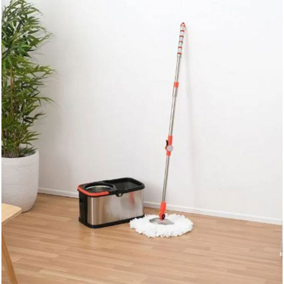 TS Modern Living ชุดถังปั่นสแตนเลสSpin Mop พร้อมไม้ถูพื้นหัวไม้ม็อบหมุน 360 องศา TS Modern Living ชุดถังปั่นสแตนเลสSpin Mop พร้อมไม้ถูพื้นหัวไม้ม็อบหมุน 360 องศา