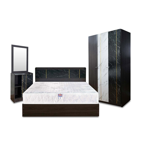 SOLOMON ชุดห้องนอนลายหินอ่อน รุ่น MARBLE สีหินอ่อนดำ SOLOMON ชุดห้องนอนลายหินอ่อน รุ่น MARBLE สีหินอ่อนดำ