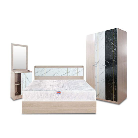 SOLOMON ชุดห้องนอนลายหินอ่อน รุ่น MARBLE สีหินอ่อนขาว SOLOMON ชุดห้องนอนลายหินอ่อน รุ่น MARBLE สีหินอ่อนขาว