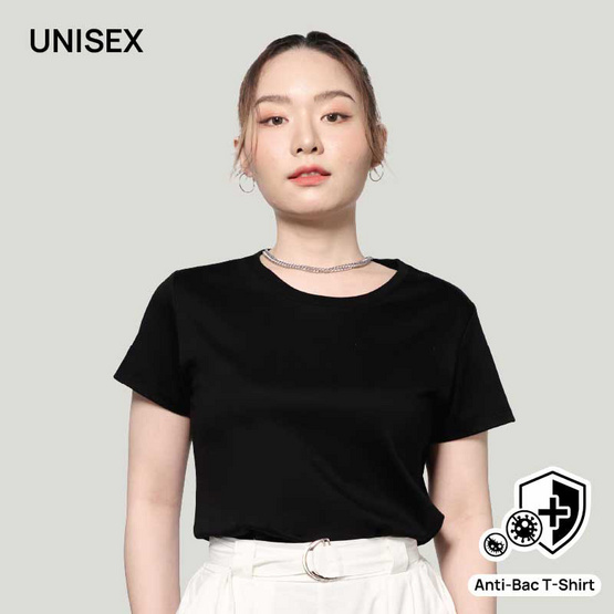 M2S Lifestyle เสื้อยืดคอกลม Antibac Unisex สีดำ