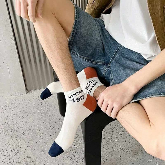 Fashion sock ถุงเท้าแฟชั่น เนื้อผ้านุ่ม ลาย ANG NO.B30 (5ลาย/10คู่)