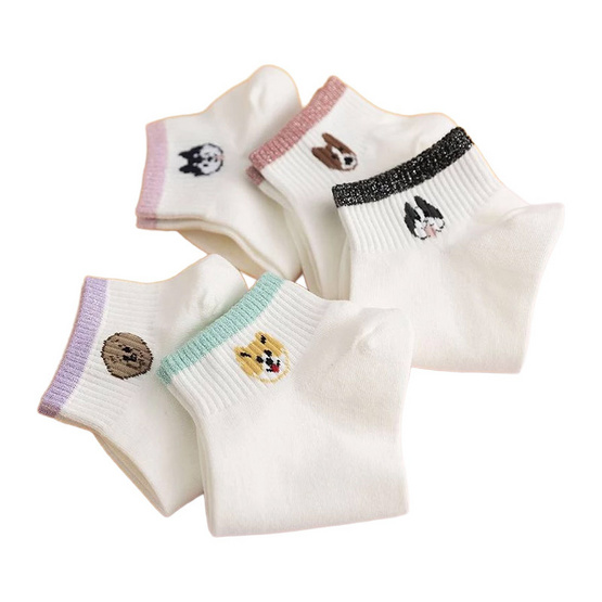 Fashion sock ถุงเท้า ลายหน้าหมาน่ารัก A74 (5ลาย/10คู่) Fashion sock ถุงเท้า ลายหน้าหมาน่ารัก A74 (5ลาย/10คู่)