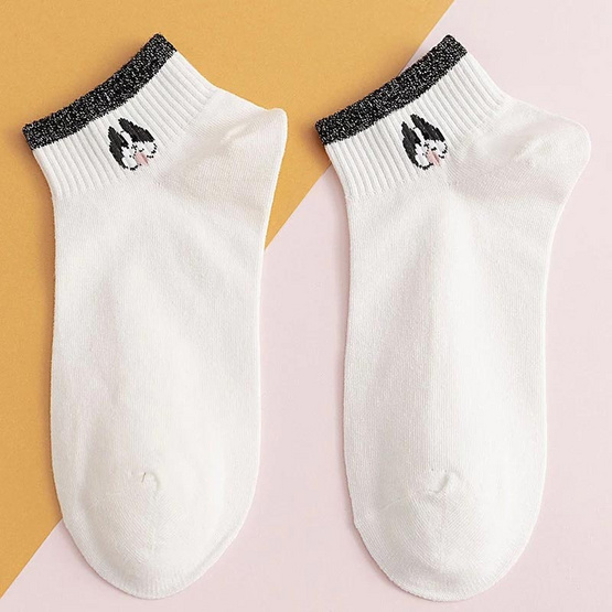 Fashion sock ถุงเท้า ลายหน้าหมาน่ารัก A74 (5ลาย/10คู่) Fashion sock ถุงเท้า ลายหน้าหมาน่ารัก A74 (5ลาย/10คู่)