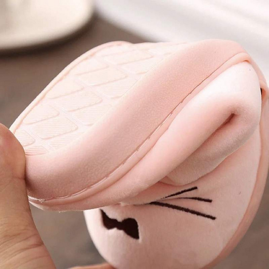 Fashion slippers รองเท้าใส่ในบ้าน ลายแมว สีเทา