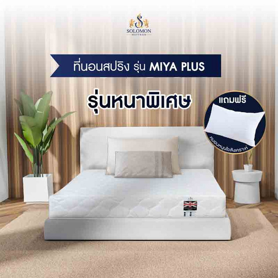 SOLOMON ที่นอนสปริง หนา9นิ้ว รุ่น Miya Plus สีขาว SOLOMON ที่นอนสปริง หนา9นิ้ว รุ่น Miya Plus สีขาว