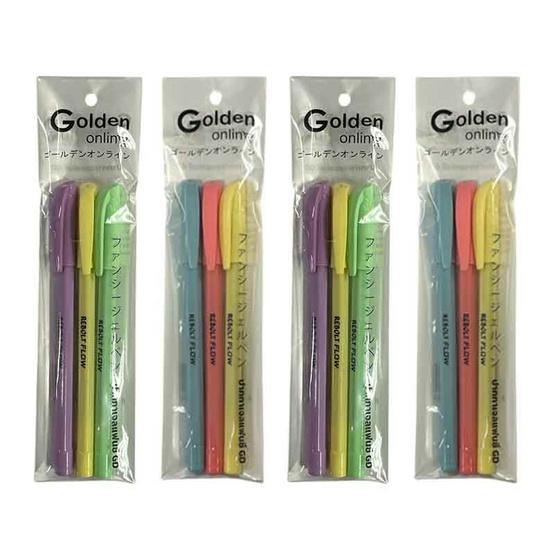Golden ปากกาเจลแฟนซี 0.5 มม. ด้ามคละสี (แพ็ก 3 x 4 แพ็ก) Golden ปากกาเจลแฟนซี 0.5 มม. ด้ามคละสี (แพ็ก 3 x 4 แพ็ก)