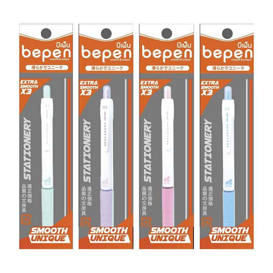 bepen ปากกา Oil Gel 0.5 มม. Macaron two tone ด้ามคละสี (แพ็ก 4 ด้าม) bepen ปากกา Oil Gel 0.5 มม. Macaron two tone ด้ามคละสี (แพ็ก 4 ด้าม)