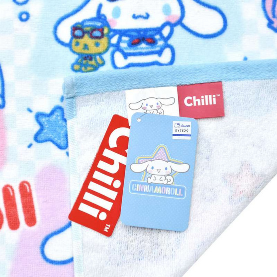 Chilli ผ้าขนหนูลิขสิทธิ์ Cinnamoroll ลายชายหาด Chilli ผ้าขนหนูลิขสิทธิ์ Cinnamoroll ลายชายหาด