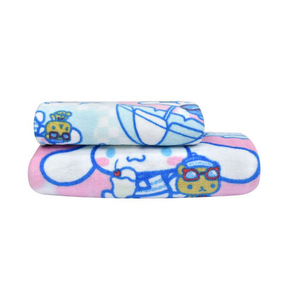 Chilli ผ้าขนหนูลิขสิทธิ์ Cinnamoroll ลายชายหาด Chilli ผ้าขนหนูลิขสิทธิ์ Cinnamoroll ลายชายหาด