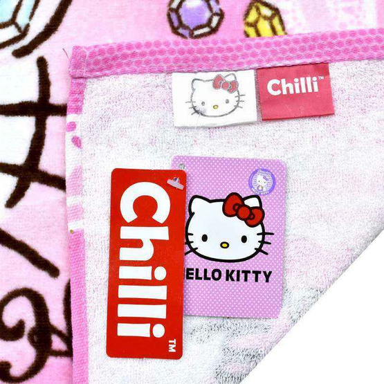 Chilli ผ้าขนหนูลิขสิทธิ์ Kitty ลายหน้าแดง Chilli ผ้าขนหนูลิขสิทธิ์ Kitty ลายหน้าแดง