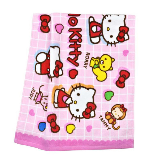 Chilli ผ้าขนหนูลิขสิทธิ์ Kitty ลายโบว์ Chilli ผ้าขนหนูลิขสิทธิ์ Kitty ลายโบว์