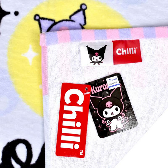Chilli ผ้าขนหนูลิขสิทธิ์ Kuromi ลายหมี Chilli ผ้าขนหนูลิขสิทธิ์ Kuromi ลายหมี