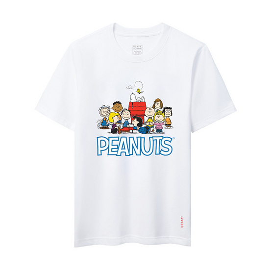 GQ EASY จีคิว อีซี่ เสื้อสนูปปี้ ลาย Peanuts and friends สีขาว GQ EASY จีคิว อีซี่ เสื้อสนูปปี้ ลาย Peanuts and friends สีขาว