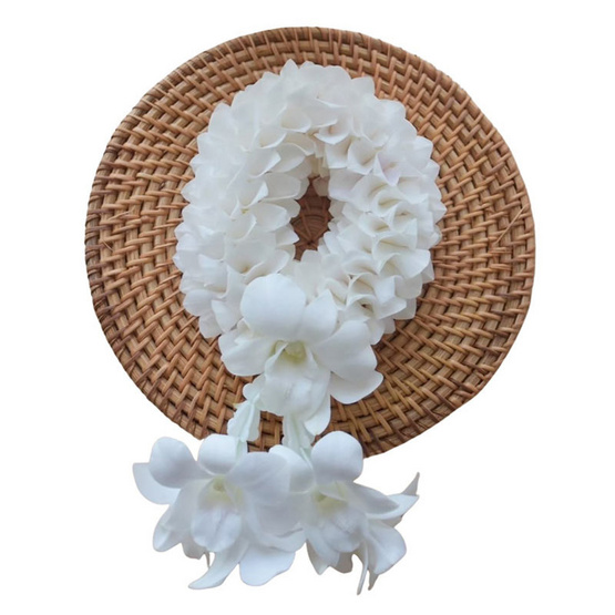 BangkokFlower พวงมาลัยกล้วยไม้สดสีขาวรักแม่ แบบที่ 1 BangkokFlower พวงมาลัยกล้วยไม้สดสีขาวรักแม่ แบบที่ 1
