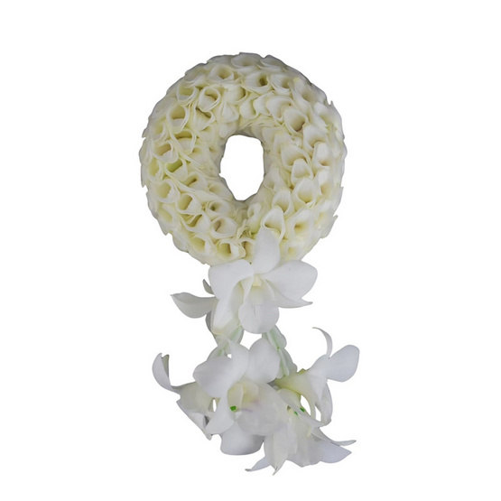 BangkokFlower พวงมาลัยกล้วยไม้สดสีขาวรักแม่ แบบที่ 2 BangkokFlower พวงมาลัยกล้วยไม้สดสีขาวรักแม่ แบบที่ 2