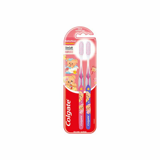 คอลเกต แปรงสีฟัน สลิมซอฟท์ บัตเตอร์แบร์ แพ็กคู่ (คละสี คละลาย) คอลเกต แปรงสีฟัน สลิมซอฟท์ บัตเตอร์แบร์ แพ็กคู่ (คละสี คละลาย)