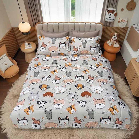 Fluffy ชุดผ้าปูที่นอน + ผ้านวม ลาย Puppy Fluffy ชุดผ้าปูที่นอน + ผ้านวม ลาย Puppy