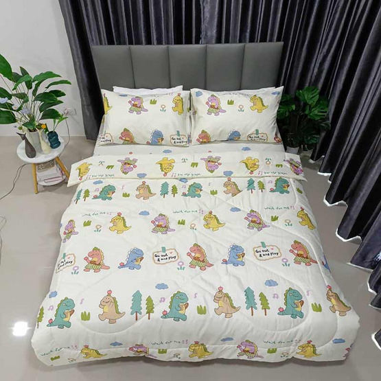Fluffy ชุดผ้าปูที่นอน + ผ้านวม ลาย Party Godji Fluffy ชุดผ้าปูที่นอน + ผ้านวม ลาย Party Godji