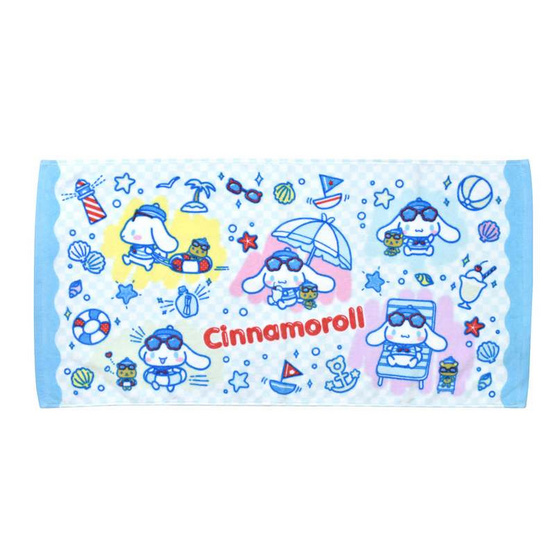 Chilli ผ้าขนหนูลิขสิทธิ์ Cinnamoroll ชายหาด Chilli ผ้าขนหนูลิขสิทธิ์ Cinnamoroll ชายหาด