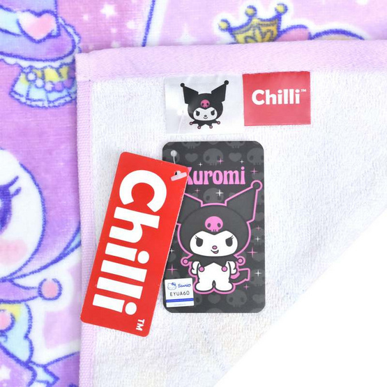 Chilli ผ้าขนหนูลิขสิทธิ์ Kuromi ปราสาท Chilli ผ้าขนหนูลิขสิทธิ์ Kuromi ปราสาท
